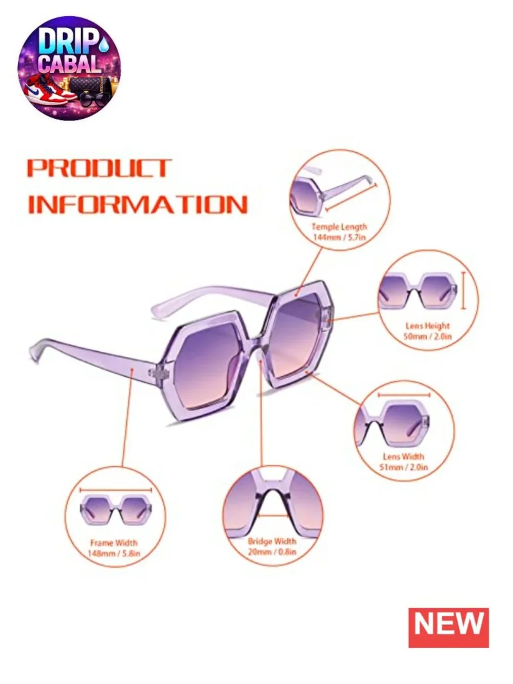 Retro 70s Oversized Hexagonal Sunglasses Women UV400 Polycarbonate